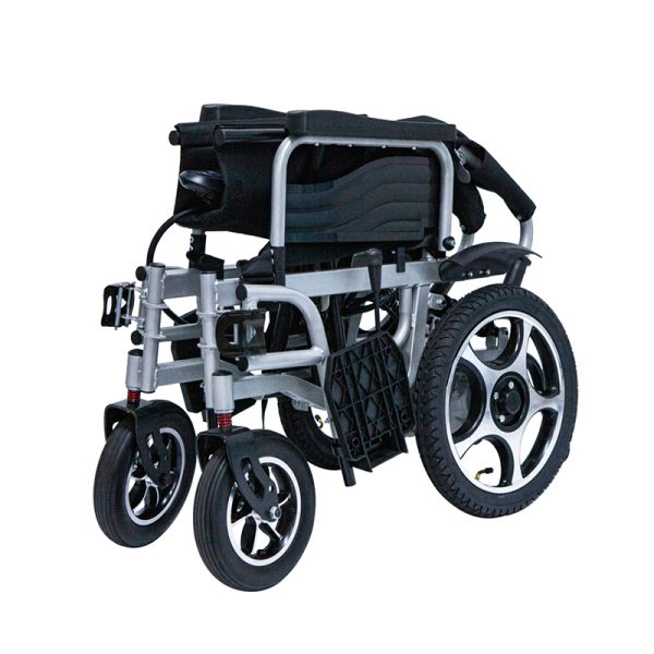 03 Portable Steel Electric Wheelchair YSE123|Quick 3-Step Folding, Secure Braking System