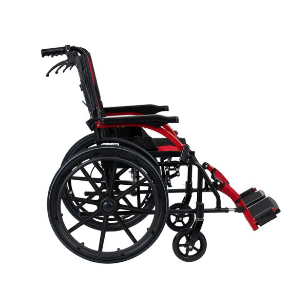 02 Lightweight Manual Folding Travel Wheelchair YSM2012|Two-tone Aluminum Alloy Frame|Comfortable and Breathable Design