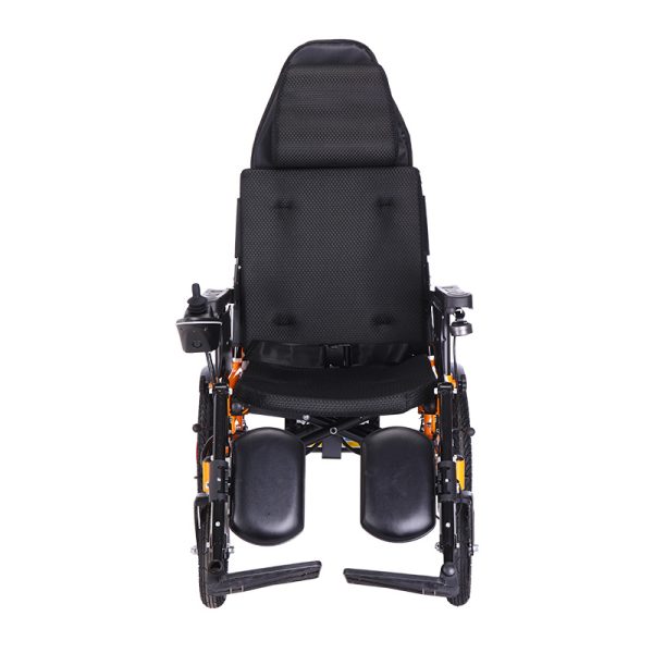 02 Foldable Electric Wheelchair with Adjustable Backrest & Flip-Up Armrest