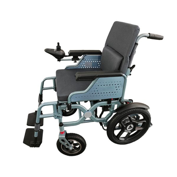 04 Portable Folding Electric Wheelchair with Detachable Footrest