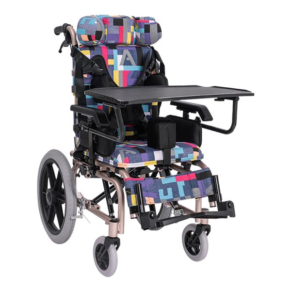 1 Lightweight Childrens Wheelchair with Foldable Design, Adjustable Back Angle