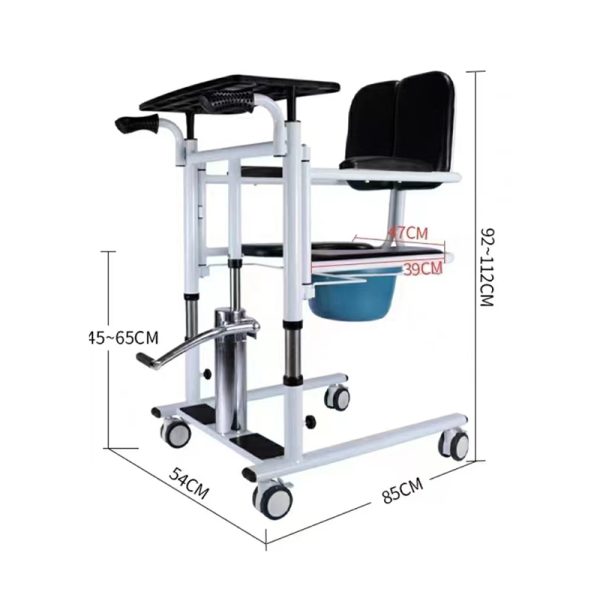 Lifting Transfer Wheelchair | Waterproof Height Adjustable Chair for Home