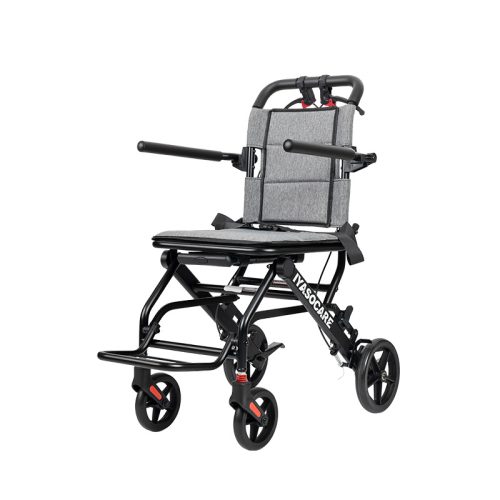 Lightweight Foldable Carbon Steel Wheelchair with Hand Brakes