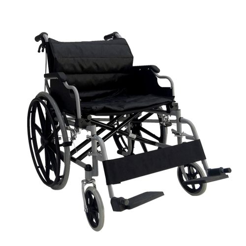 Ergonomic Manual Wheelchair, Carbon Steel Frame & Portable Design