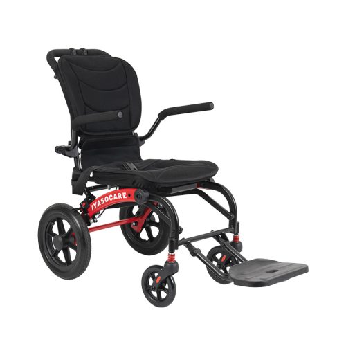 Lightweight Aluminum Manual Wheelchair with Foldable Frame and Travel Handle