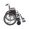 02 Carbon Steel Manual Wheelchair with Foldable Backrest and Adjustable Footrests