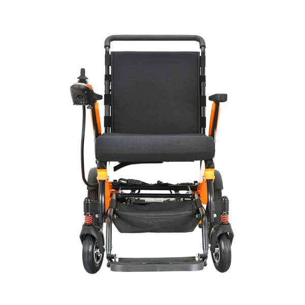 04 Lightweight Travel Electric Wheelchair – Foldable, Manual Option, Flip-Up Arms