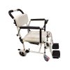 05 3-in-1 Folding Wheelchair with Commode & Shower Function, Adjustable Armrests