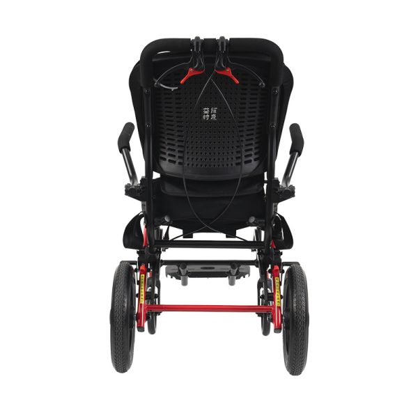 06 Lightweight Aluminum Manual Wheelchair with Foldable Frame and Travel Handle