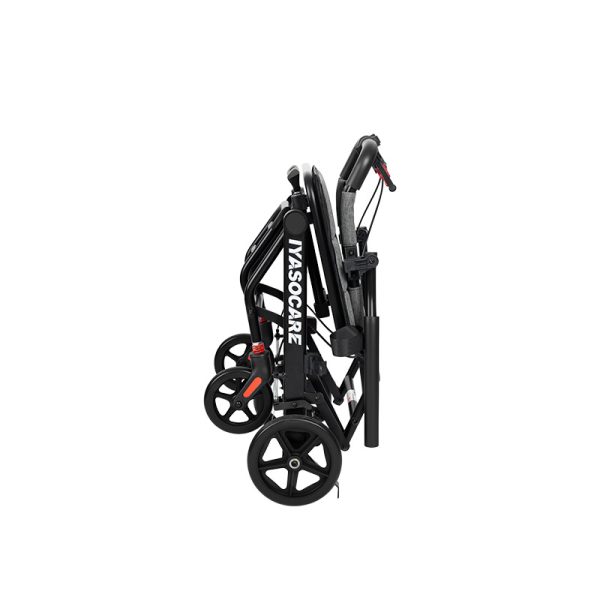 07 Lightweight Foldable Carbon Steel Wheelchair with Hand Brakes