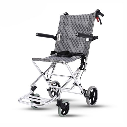 Lightweight Aluminum Manual Wheelchair with Flip-Up Armrests and Dual Brakes