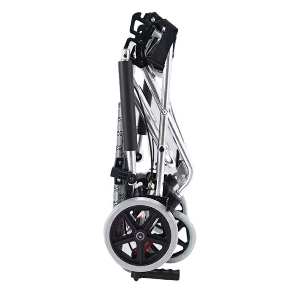 2 Lightweight Aluminum Manual Wheelchair with Flip-Up Armrests and Dual Brakes