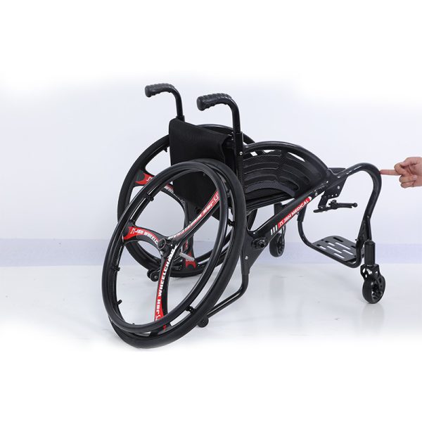 5 Lightweight Carbon Fiber Sport Wheelchair with Anti-Tip Wheels