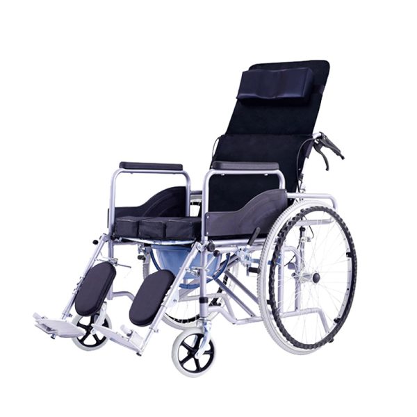Manual Wheelchair Manual Wheelchair with Portable commode and Reclining Backrest