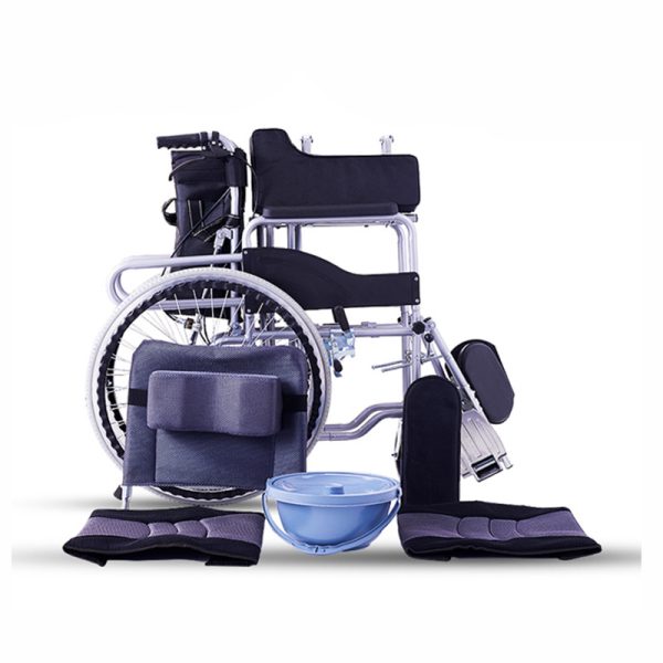 YSM2022 (4) Manual Wheelchair with Portable commode and Reclining Backrest