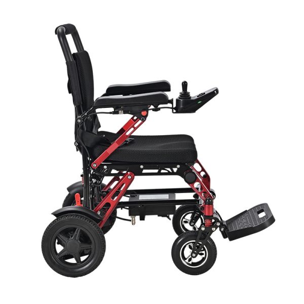 03 Lightweight Folding Electric Wheelchair YSE142 – Airline Approved Travel Power Chair, Dual 150W Motors