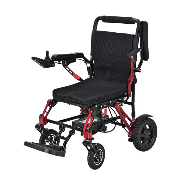 04 Lightweight Folding Electric Wheelchair YSE142 – Airline Approved Travel Power Chair, Dual 150W Motors