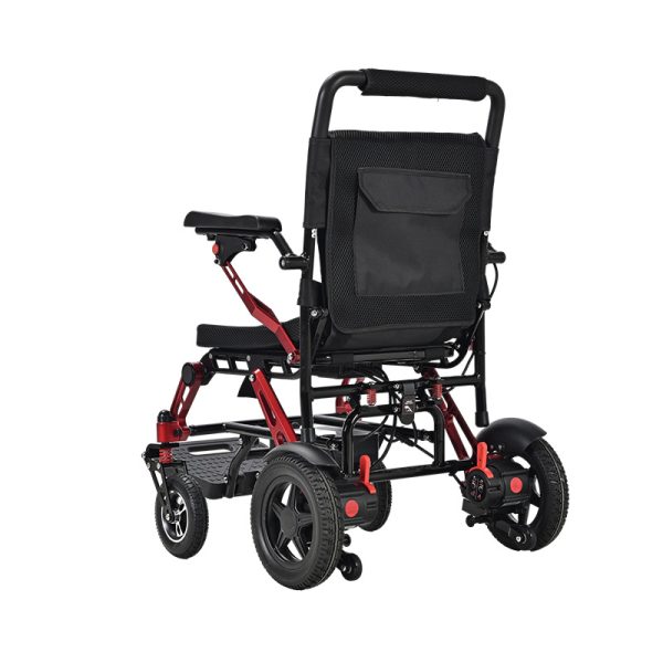 05 Lightweight Folding Electric Wheelchair YSE142 – Airline Approved Travel Power Chair, Dual 150W Motors