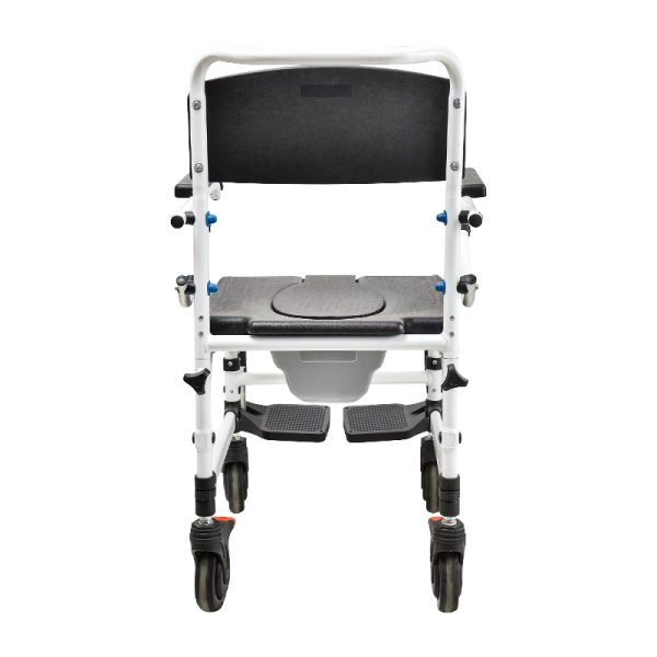 Aluminum Folding Manual Wheelchair YSM2057 with Commode, Lightweight PU Wheels
