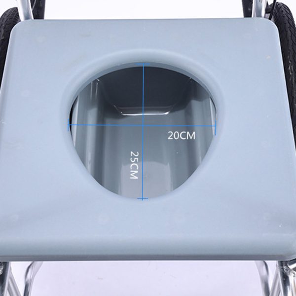 03 Folding Aluminum Commode Wheelchair YSM2058 with PU Wheels