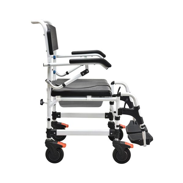 Aluminum Folding Manual Wheelchair YSM2057 with Commode, Lightweight PU Wheels