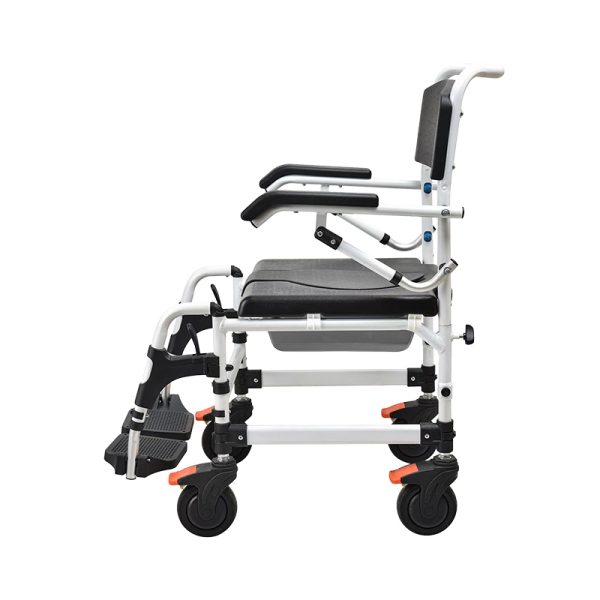 Aluminum Folding Manual Wheelchair YSM2057 with Commode, Lightweight PU Wheels