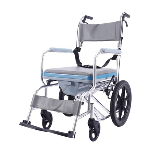Folding Aluminum Commode Wheelchair YSM2058 with PU Wheels