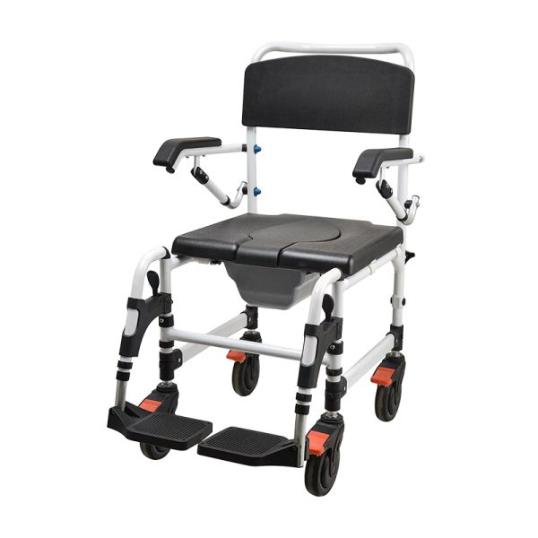 Aluminum Folding Manual Wheelchair YSM2057 with Commode, Lightweight PU Wheels