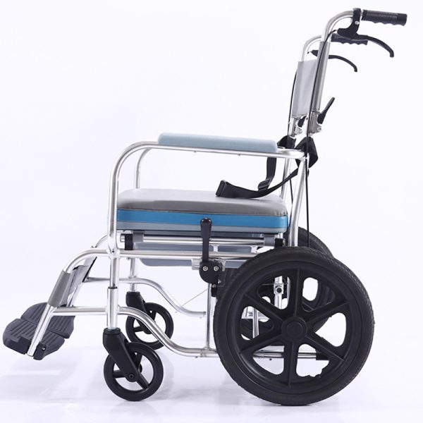06 Folding Aluminum Commode Wheelchair YSM2058 with PU Wheels
