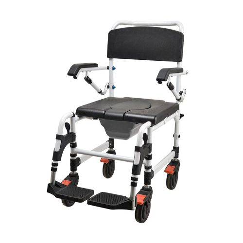 Aluminum Folding Manual Wheelchair YSM2057 with Commode, Lightweight PU Wheels