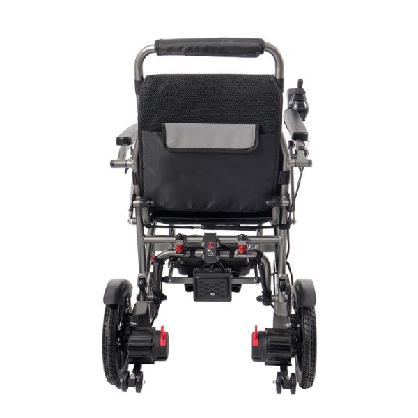 03 Foldable Electric Wheelchair YSE138 with Sand Black Finish, Aluminum Alloy Frame, Front Shock Absorber & PU Armrests