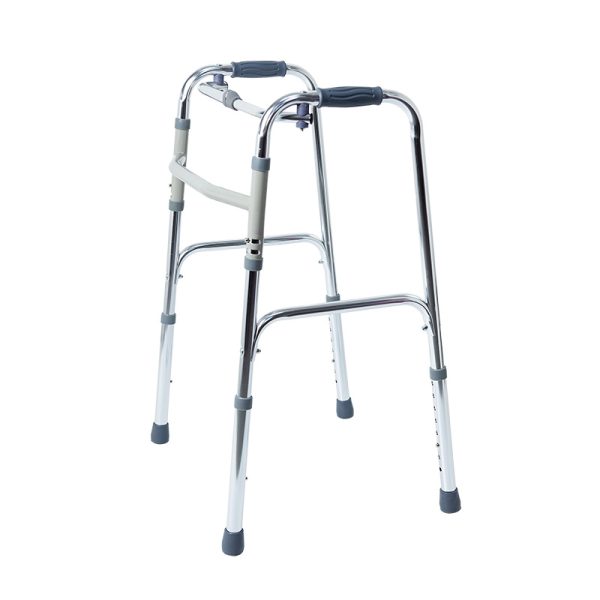 01 Folding Rollator Walker for Seniors YSW7002, Adjustable Height Steel Walker with Non-Slip Rubber Tips
